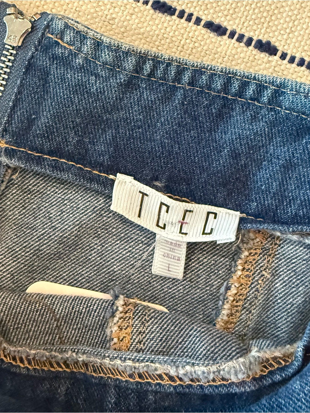 TCEC Dark Blue A-Line Denim Skirt with Side Buckle Detail - Picture 4 of 6